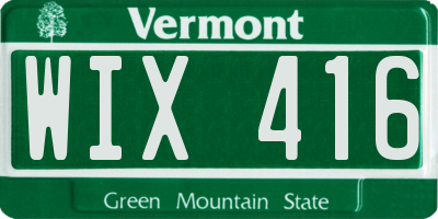VT license plate WIX416