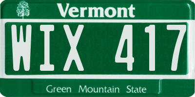VT license plate WIX417