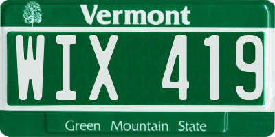 VT license plate WIX419