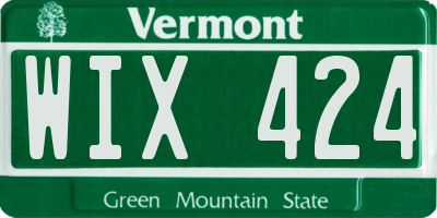 VT license plate WIX424