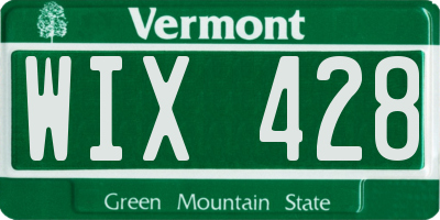 VT license plate WIX428