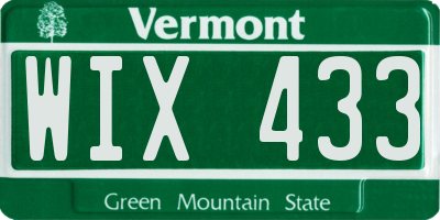 VT license plate WIX433