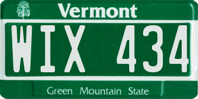 VT license plate WIX434