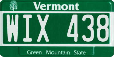 VT license plate WIX438