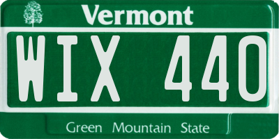 VT license plate WIX440