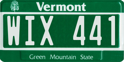 VT license plate WIX441