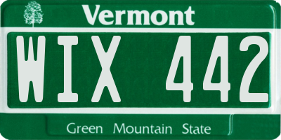 VT license plate WIX442