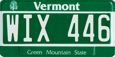 VT license plate WIX446