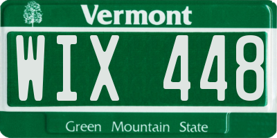 VT license plate WIX448