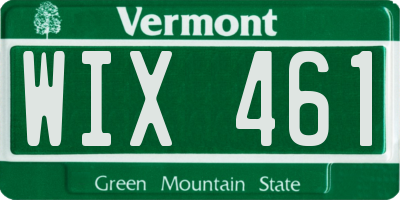 VT license plate WIX461