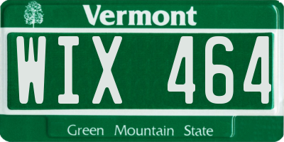 VT license plate WIX464