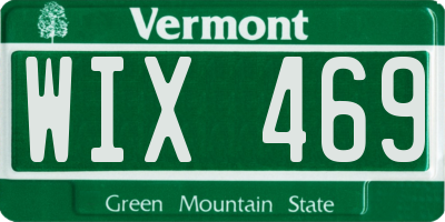 VT license plate WIX469