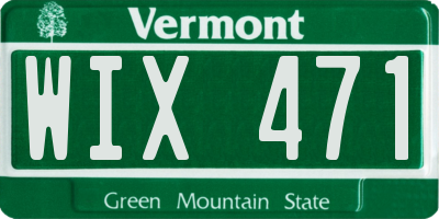 VT license plate WIX471