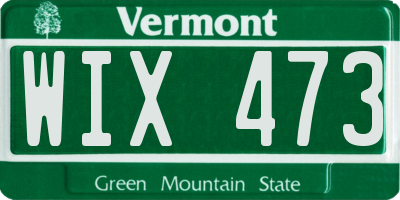 VT license plate WIX473