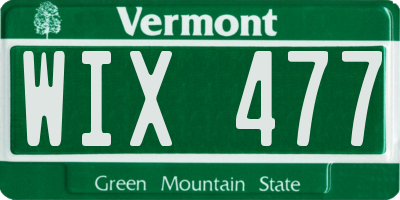 VT license plate WIX477