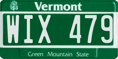 VT license plate WIX479