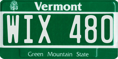 VT license plate WIX480