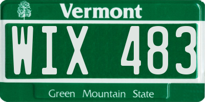 VT license plate WIX483