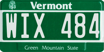VT license plate WIX484