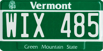 VT license plate WIX485