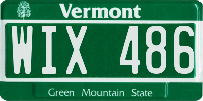 VT license plate WIX486