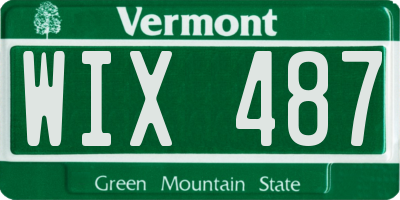 VT license plate WIX487