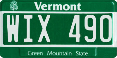 VT license plate WIX490