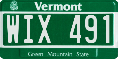VT license plate WIX491