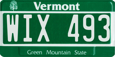 VT license plate WIX493