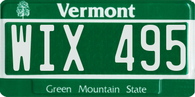 VT license plate WIX495