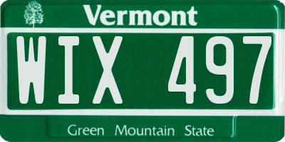 VT license plate WIX497