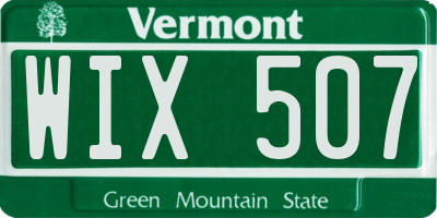 VT license plate WIX507