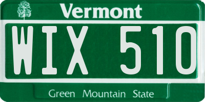 VT license plate WIX510