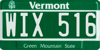 VT license plate WIX516