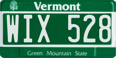 VT license plate WIX528