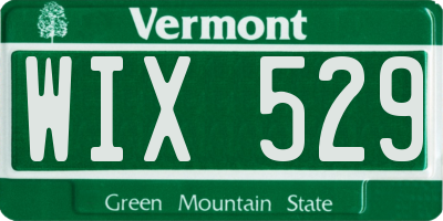 VT license plate WIX529