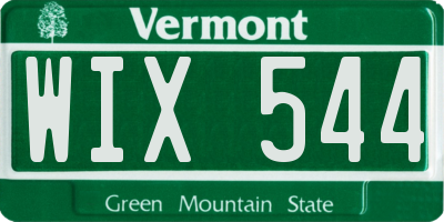 VT license plate WIX544
