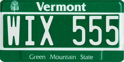 VT license plate WIX555