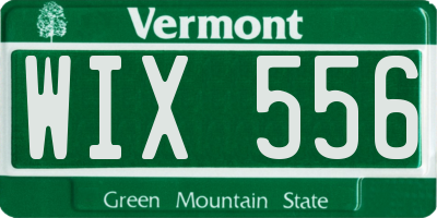 VT license plate WIX556