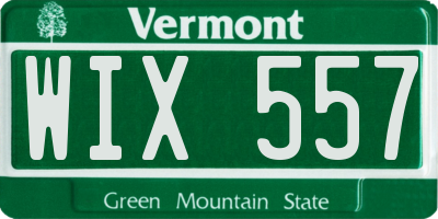 VT license plate WIX557