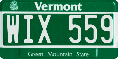 VT license plate WIX559