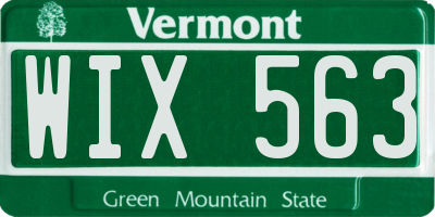 VT license plate WIX563