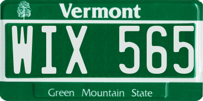 VT license plate WIX565