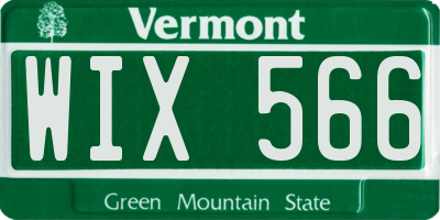 VT license plate WIX566