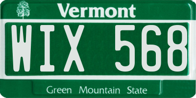 VT license plate WIX568