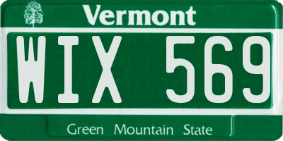 VT license plate WIX569