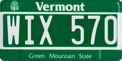 VT license plate WIX570