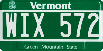 VT license plate WIX572