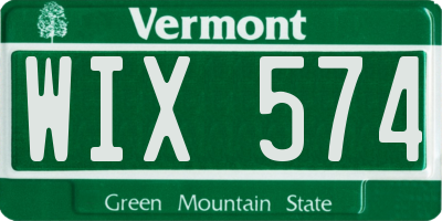 VT license plate WIX574