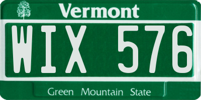 VT license plate WIX576